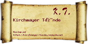 Kirchmayer Tünde névjegykártya